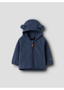 Kapuzenfleecejacke name it "NBNMEEKO FLEECE JACKET MELANGE", Jungen, Gr. 86, blau (oceana), Web, Fleece, Obermaterial: 100% Polyester, unifarben, regular fit normal, Jacken Kapuzenfleecejacke, Fleece, Rei&szlig;verschluss mit Kinnschutz
