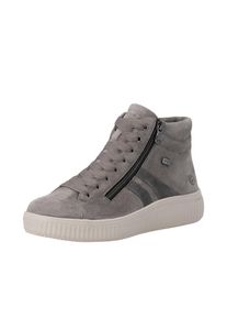 Winterboots Remonte, Damen, Gr. 41, grau, Leder, Schuhe Winterboots, Sneakerboots, Stiefelette mit Rei&szlig;verschl&uuml;ssen, TEX-Membran