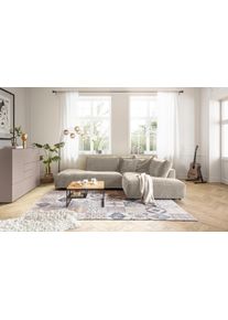 Ecksofa Musterring "Lucia bequem, elegant & zeitlos, elegante Sofa ohne Armlehnen", silber, B:304cm H:81cm T:224cm, 100% Polyester, Sofas, Ecksofa, mit gro&szlig;em Longchair, verschiedene Farben, B304 x T224 cm