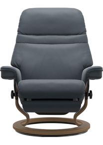 Relaxsessel stressless "Sunrise", blau (atlantic blau batick), B:79cm H:103cm T:78cm, Leder BATICK: BATICK ist ein leicht korrigiertes, durchgef&auml;rbtes und genarbtes M&ouml;belleder, bei dem die meisten Unebenheiten und Spuren in der Regel entfernt wurden.;Leder PALOMA: PALOMA ist ein durchgef&auml;rbtes Semianilin-M&ouml;belleder mit nat&uuml;rlicher Narbung.;ROHLEDER Stoff Q2 FARON: Ein fester zuverl&auml;ssiger Boucl&eacute; m