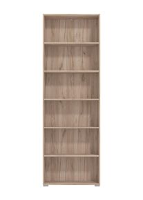Aktenregal OTTO HOME "Tomar Regal B&uuml;cherregal", grau (grau eiche), B:70cm H:211,5cm T:24,5cm, Regale, Aktenregal, B&uuml;cherregal mit viel Stauraum, Ma&szlig;e (B/T/H): 70/24,5/211,5 cm