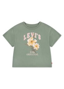 T-Shirt LEVI'S KIDS "LVG FLOWER MARKET OVERSIZED TE", M&auml;dchen, Gr. 8 (128), gr&uuml;n (sea spray), Jersey, Obermaterial: 60% Baumwolle, 40% Polyester, bedruckt, oversize normal, Rundhals, Shirts T-Shirt, mit Flower-Print