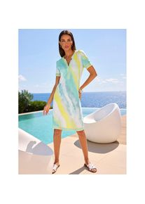 Heine, Damen, Jerseykleid &raquo;Jersey-Kleid&laquo;, blaugr&uuml;n-limone-bedruckt, 38 - Normalgr&ouml;&szlig;en, Jerseykleid