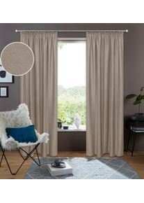 Gardine OTTO HOME "Rudy" Gr. 5, taupe, B:140cm H:265cm, Leinenstruktur, Leinen, Polyester, Gardinen, Gardine, Halbtransparent, Leinenlook, Polyester-Leinen Mischung
