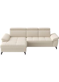 Sit & More Ecksofa SIT & MORE "Vanity, L-Form, B: 264 cm", beige (creme), B:264cm H:84cm T:181cm, 95% Polyester 5% Polyamid, Sofas, Ecksofa, Inkl.Sitz-,Kopf-und Armteilverstellung