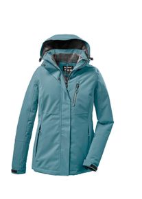 Funktionsjacke Killtec "KOW 140 WMN JCKT", Damen, Gr. 38, blau (stahlmint), Obermaterial: 100% Polyester. Futter: 100% Polyester. Wattierung: 100% Polyester, normal, hoch geschlossener Ausschnitt, mit verstellbarem Klettverschluss, Jacken Funktionsjacke, Wasserdicht & Winddicht & Atmungsaktiv, &Uuml;bergangsjacke