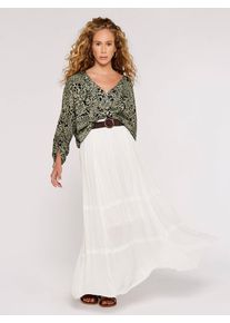 Maxirock Apricot "Slub Shimmer Belt Maxi Skirt", Damen, Gr. M (38), wei&szlig;, Obermaterial: 65% Viskose CV. 35% Nylon NY., unifarben, R&ouml;cke Maxirock, mit Flechtg&uuml;rtel
