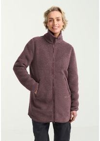 Funktionsmantel Jack Wolfskin "HIGH CURL COAT W", Damen, Gr. XL, lila (sheer plum), Obermaterial: 100% Polyester. Futter: 100% Polyester, M&auml;ntel Funktionsmantel, Fleecemantel, warm & winddicht