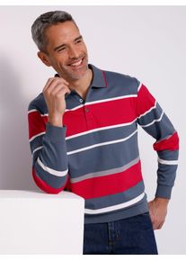 Sweatshirt CLASSIC, Herren, Gr. 56/58, rot (rauchblau, rot, geringelt), 100% Baumwolle, gemustert, gestreift, mehrfarbig, Sweatshirts Sweatshirt