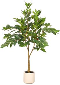 Kunstbaum Creativ green "Coffea", gr&uuml;n, H:120cm, Obermaterial: 50% Kunststoff, 50% Polyester, Kunstpflanzen, Kunstbaum, mit Deko-Fr&uuml;chten