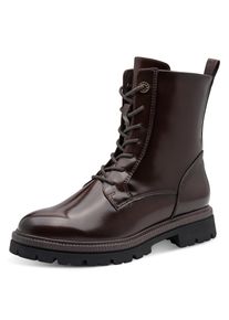 Schn&uuml;rstiefelette Marco Tozzi, Damen, Gr. 42, braun, Lederimitat, unifarben, Schuhe Schn&uuml;rstiefelette, Blockabsatz, Schn&uuml;rboots in veganer Verarbeitung