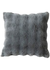 Kissenbezug OTTO HOME "Briee", grau (dunkelgrau), B:50cm L:50cm, Polyester, Polyester, Kissenbez&uuml;ge, Kissenbezug, Kissenh&uuml;lle mit Fell-Optik, unifarben