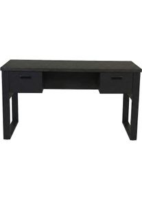 Schreibtisch Jahnke "RIVA D 140", schwarz (eiche schwarz, eiche schwarz, eiche schwarz), B:140cm H:75,5cm T:55cm, Tische, Schreibtisch, Schreibtisch,Stauraum,2 T&uuml;ren, Metallgriffe,Eiche-Optik,Breite:140 cm