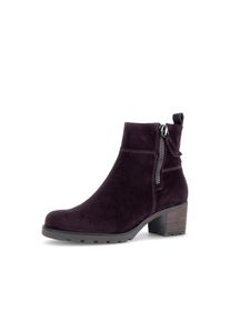 Stiefelette Gabor, Damen, Gr. 38, mulberry, Veloursleder, unifarben, Schuhe Stiefelette, Blockabsatz, Boots mit Zierrei&szlig;verschluss, normale Weite