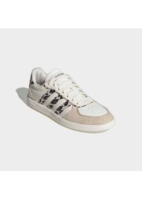 Sneaker adidas Sportswear "BREAKNET SLEEK", Damen, Gr. 38,5, core wei&szlig;, crystal linen, khaki six, Leder, Synthetik, Schuhe Sneaker, inspiriert vom Design des adidas handball spezial