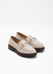 Loafers i chunky stil med sp&auml;nne - beige - storlek 37 - bonprix