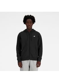 Sweatjacke New Balance "Sport Essentials Logo French Terry Full Zip", Herren, Gr. L, schwarz, Obermaterial: 60% Baumwolle, 40% Polyester, Sweatjacken Sweatjacke, mit Kapuze, mit Eingrifftaschen, aus Baumwolle und Polyester