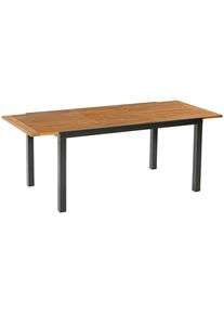 Gartentisch Merxx "Ausziehtisch", beige (natur, graphit, natur), H:74cm T:100cm, Aluminiumgestell mit Akazienholz, Tische, Gartentisch, aus Akazienholz, BxTxH: 180-250 x 100 x 74 cm
