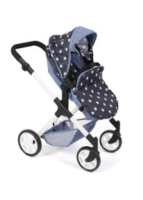 Kombi-Puppenwagen CHIC2000 "Mila", sternchen navy, Puppenwagen, KinderB:40cm H:67cm T:68cm, Kunststoff, Polyester, Stahl, Kombi-Puppenwagen, mit schwenkbaren Vorderr&auml;dern, B:40cm H:67cm T:68cm