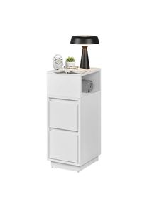 Boxxx Nachtk&auml;stchen, Wei&szlig;, Holzwerkstoff, 2 Schublade(n) Schubladen, 25x65x30 cm, Typenauswahl, Schlafzimmer, Nachtk&auml;stchen