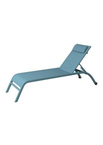 Ambia Garden Gartenliege, Blau, Gr&uuml;n, Metall, Textil, F&uuml;llung: Schaumstoff, 198x87x62 cm, R&uuml;ckenlehne verstellbar, Gartenm&ouml;bel, Gartenliegen, Sonnenliegen
