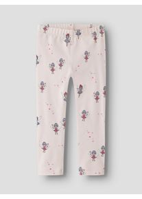 Leggings name it "NMFNISALA LEGGING PB", M&auml;dchen, Gr. 128, N-Gr, raindrops on roses, Jersey, Obermaterial: 100% Baumwolle, bedruckt, lang, Hosen Leggings, Baumwolle, Alloverdruck