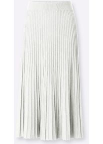 Strickrock Heine, Damen, Gr. 46, ecru, 50% Viskose, 28% Polyester, 22% Polyamid, unifarben, lang, R&ouml;cke Strickrock
