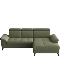 Sit & More Ecksofa SIT & MORE "Vanity, L-Form, B: 264 cm", gr&uuml;n (olive), B:264cm H:84cm T:181cm, 100% Polyester, Sofas, Ecksofa, Inkl.Sitz-,Kopf-und Armteilverstellung