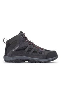 Wanderschuh Columbia "CRESTWOOD&trade; MID WATERPROOF", Herren, Gr. 46, dunkelgrau, deep rust, Leder, Synthetik, Textil, Schuhe Wanderschuh, kn&ouml;chelhoch, wasserdicht, atmungsaktives Textilinnenmaterial