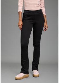 Jeansjeggings Arizona "im 4 Way Stretch, Quer- und L&auml;ngselastisch, Bootcut", Damen, Gr. 40, N-Gr, real schwarz, Denim/Jeans, Obermaterial: 57% Baumwolle, 31% Polyester, 12% Elasthan, unifarben, sehr schmal, Jeans Jeansjeggings, sehr schmale Passform, Bootcut-Beinform, normale Leibh&ouml;he