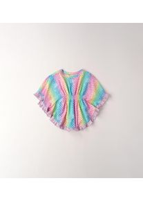 Badeponcho sarabanda "BABY GIRL SUMMER DRESS", M&auml;dchen, Gr. 24M, multicolor, lila, Baumwolle, Hausm&auml;ntel Badeponcho