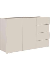 Sideboard Home Affaire "Onda", beige (kaschmir), B:130cm H:81cm T:40cm, Holzwerkstoff, Sideboards, Sideboard