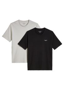 Marc O'Polo T-Shirt MARC O'POLO DENIM "T-Shirt T-Shirt Logo Print Double Pack 2er Pack", Herren, Gr. XL, bunt (grau, schwarz), Obermaterial: 100% Baumwolle CO., Shirts T-Shirt