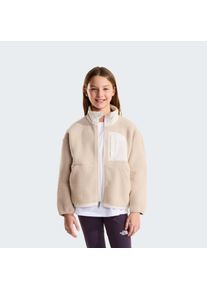 Fleecejacke The North Face "G YUMIORI OFF-PEAK F/Z JACKET", Kinder, Gr. S, timeless taupe, wei&szlig; du, Obermaterial: 100% Polyester, Jacken Fleecejacke
