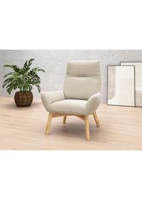 Sessel Home Affaire "Basic Relaxsessel, Design und Komfort, bequem, Breite 82cm", beige (nature), B:82cm H:102cm T:81cm, 88% Polyester, 12% Polyacryl, Sessel, Sessel, Extra hohe R&uuml;ckenlehne