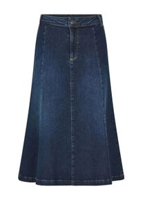 Jeansrock GOLDNER "Bequemer Denim-Rock mit Formbund", Damen, Gr. 40, blau (dunkelblau), Obermaterial: 92% Baumwolle CO. 6% Elastomultiester ELE. 2% Lyocell CLY., normal, R&ouml;cke Jeansrock, Leicht ausgestellt f&uuml;r sch&ouml;nen Schwung