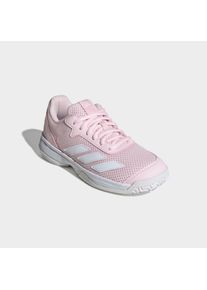 Tennisschuh adidas Performance "COURTFLASH KIDS", Jungen, Gr. 37, rosa (distilled pink, ftwr wei&szlig;, ftwr wei&szlig;), Synthetik, Textil, Schuhe Tennisschuh, f&uuml;r Hartcourt, All-Court