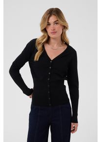 Strickjacke Saint Tropez "MilaSZ Slim Cardigan", Damen, Gr. S, schwarz, Strick, Obermaterial: 70% Viskose, 30% Polyester, unifarben, normal, V-Ausschnitt, Strickjacken Strickjacke, Viskosemischung, Fitted