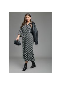 Laura Scott CURVE, Damen, Maxikleid &raquo;Gro&szlig;e Gr&ouml;&szlig;en&laquo; Maxikleid kn&ouml;chellang, aus elastischer Viskosemischung, schwarz-gemustert, 54 - N-Gr, Maxikleid von
