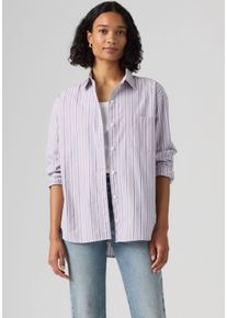 Levi's Jeansbluse LEVI'S "HARLIE BOYFRIEND SHIRT", Damen, Gr. XS (34), costanza stripe wisteria poplin, Web, Obermaterial: 100% Baumwolle, relaxed fit Po-bedeckend, 2-Knopf-Manschette, Blusen Jeansbluse, mit Brusttasche