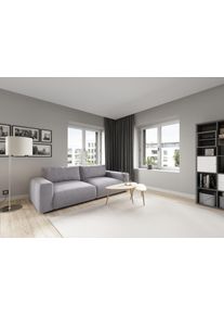 Big-Sofa Musterring "LUCIA Mega Sofa, hoher Sitzkomfort, Breite 252cm, Kontrastnaht", silber (silber crona), B:252cm H:81cm T:124cm, Flachgewebe FLORIS (100% Polyester);Flachgewebe VALMONT (60% Baumwolle/ 40% Leinen);Microfaser CRONA (100% Polyester), Sofas, Big-Sofa, in vielen Qualit&auml;ten und 4 unterschiedlichen N&auml;hten, 2,5-Sitzer