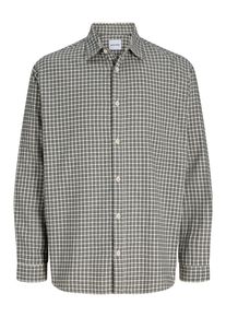 Jack & Jones PlusSize Langarmhemd "JJCARTER CHECK SHIRT LS SN PLS", Herren, Gr. 6XL, N-Gr, cloud dancer, Web, Obermaterial: 100% Baumwolle, JACK & JONES PLUSSIZE, kariert, relaxed fit normal, ohne Ausschnitt, 1-Knopf-Manschette, Hemden Langarmhemd, Baumwolle, relaxed fit