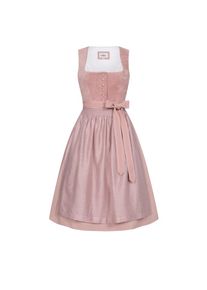 N&uuml;bler N&uuml;bler, Damen, Dirndl &raquo;Midi Dirndl Kayla&laquo;, Rosa, 34 - EURO, FESTLICHES DAMEN DIRNDL - Feminines Trachten-Dirndl mit eckigem Ausschnitt, Dirndlsch&uuml;rze 