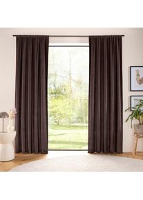 Gardine "LADINA" Gr. 1, braun (dunkelbraun), B:140cm H:175cm, Polyester, Polyester, LeGer Home by Lena Gercke, Gardinen, Gardine, blickdicht, gewebt, verschiedene Gr&ouml;&szlig;en, 1 St&uuml;ck, Bestseller