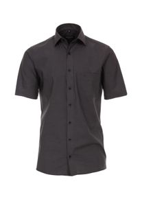 Kurzarmhemd Casamoda, Herren, Gr. 43, N-Gr, grau (dunkelgrau), Web, Obermaterial: 100% Baumwolle, unifarben, regular fit h&uuml;ftbedeckend, Rundhals, Hemden Kurzarmhemd, Businesshemd / Knopfleiste / Baumwolle