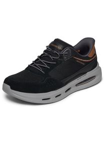 Slip-On Sneaker Skechers "SLOAN-REMMING", Herren, Gr. 46, schwarz, Leder, Textil, Schuhe Slip-On Sneaker, Schlupfschuh, Halbschuh, Freizeitschuh, mit Slip ins