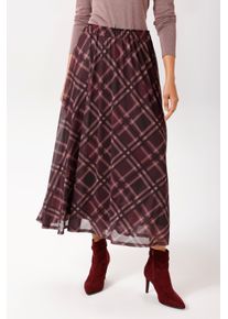 Maxirock Aniston CASUAL, Damen, Gr. 36, bordeaux, dunkelbordeaux, weinrot, malve, beige, Netz, Obermaterial: 95% Polyester, 5% Elasthan. Futter: 100% Polyester, kariert, figurumspielend kn&ouml;chelfrei, R&ouml;cke Maxirock, im farbharmonischen Karo-Dessin - NEUE KOLLEKTION
