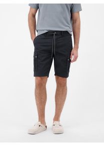 Cargobermudas Lerros "Cargo Bermuda aus hautfreundlichem Baumwollmix", Herren, Gr. 34, schwarz (blau night), 66% Baumwolle, 32% Nylon, 2% Elasthan, Hosen Cargobermudas