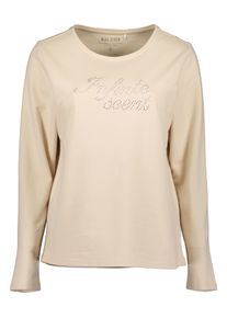 Langarmshirt Blue Seven "Langarmshirt mit U-Boot Ausschnitt", Damen, Gr. 42, 0430, kiesel, 95% Baumwolle, 5% Elasthan, normal, Rundhals, Shirts Langarmshirt