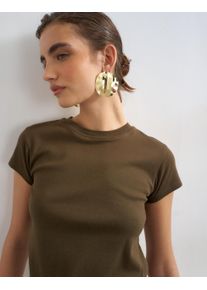 Rundhalsshirt Topshop "TSEVERYDAY SS TOP JRS NOOS", Damen, Gr. M (40/42), braun (deep mahogany), Jersey, Obermaterial: 100% Baumwolle, unifarben, regular fit normal, Rundhals, Shirts Rundhalsshirt, Baumwolle, regular fit
